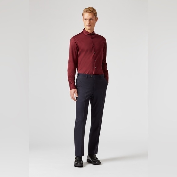 PAL ZILERI Mens Flat Front Wool Pants - Picture 3 of 13